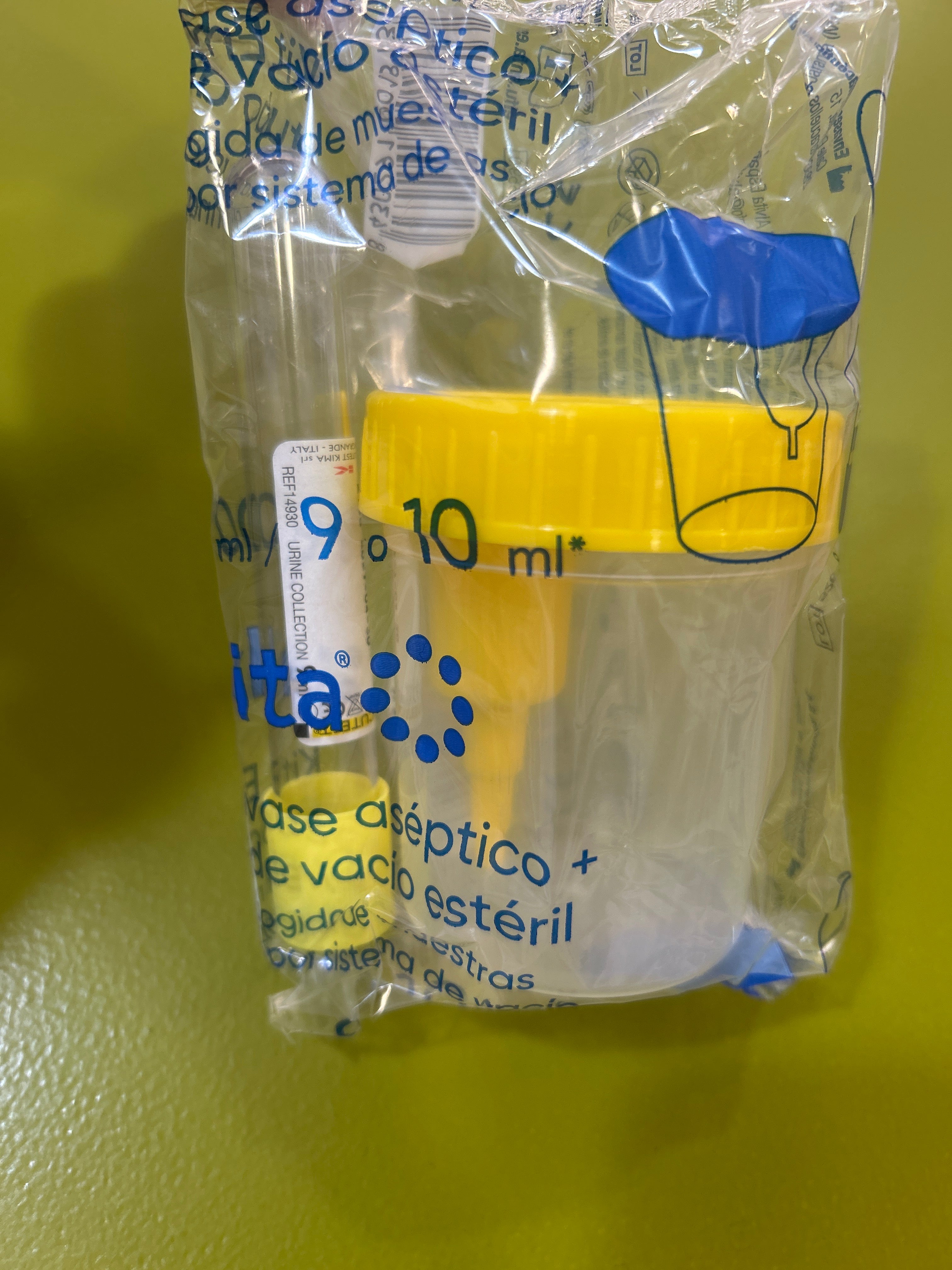 ALVITA ENVASE RECOGIDA ORINA + TUBO AMARILLO