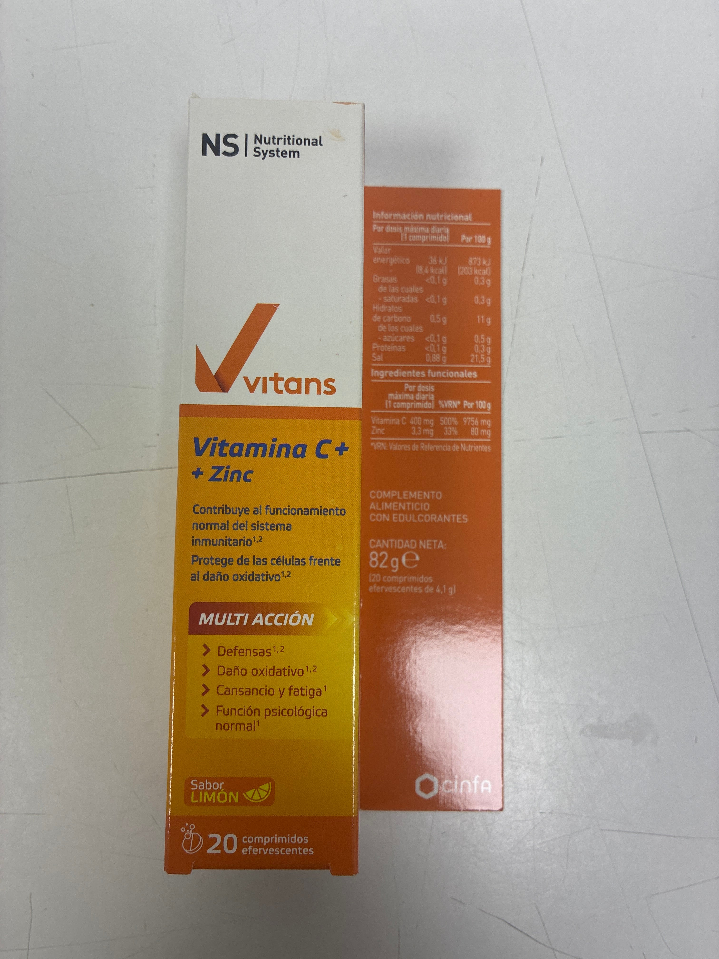 NS VITANS VITAMINA C+ 20 COMPRIMIDOS EFERVESCENTES