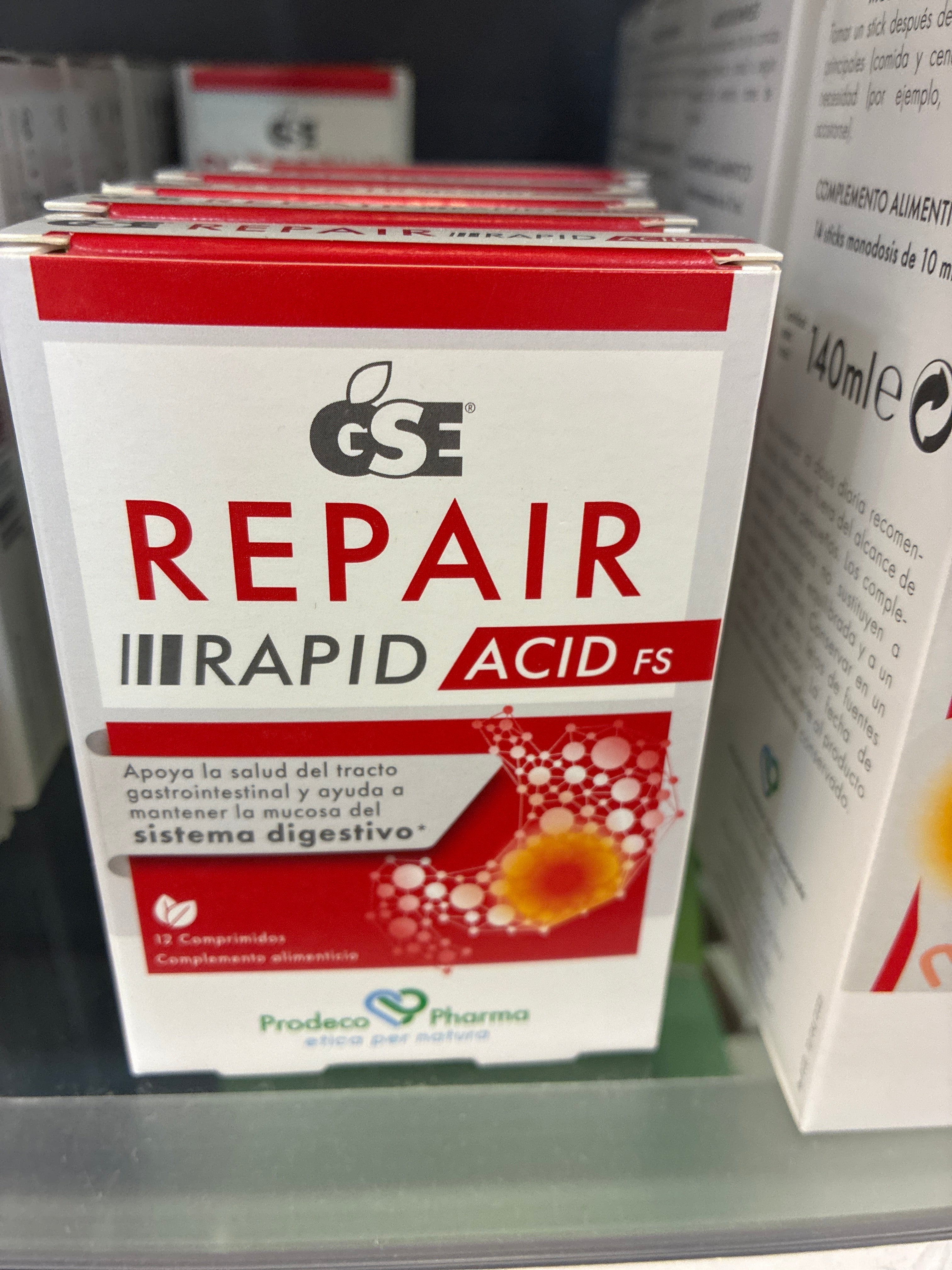 GSE GASTRO. REPAIR RAPID ACID 12 COMPRIMIDOS