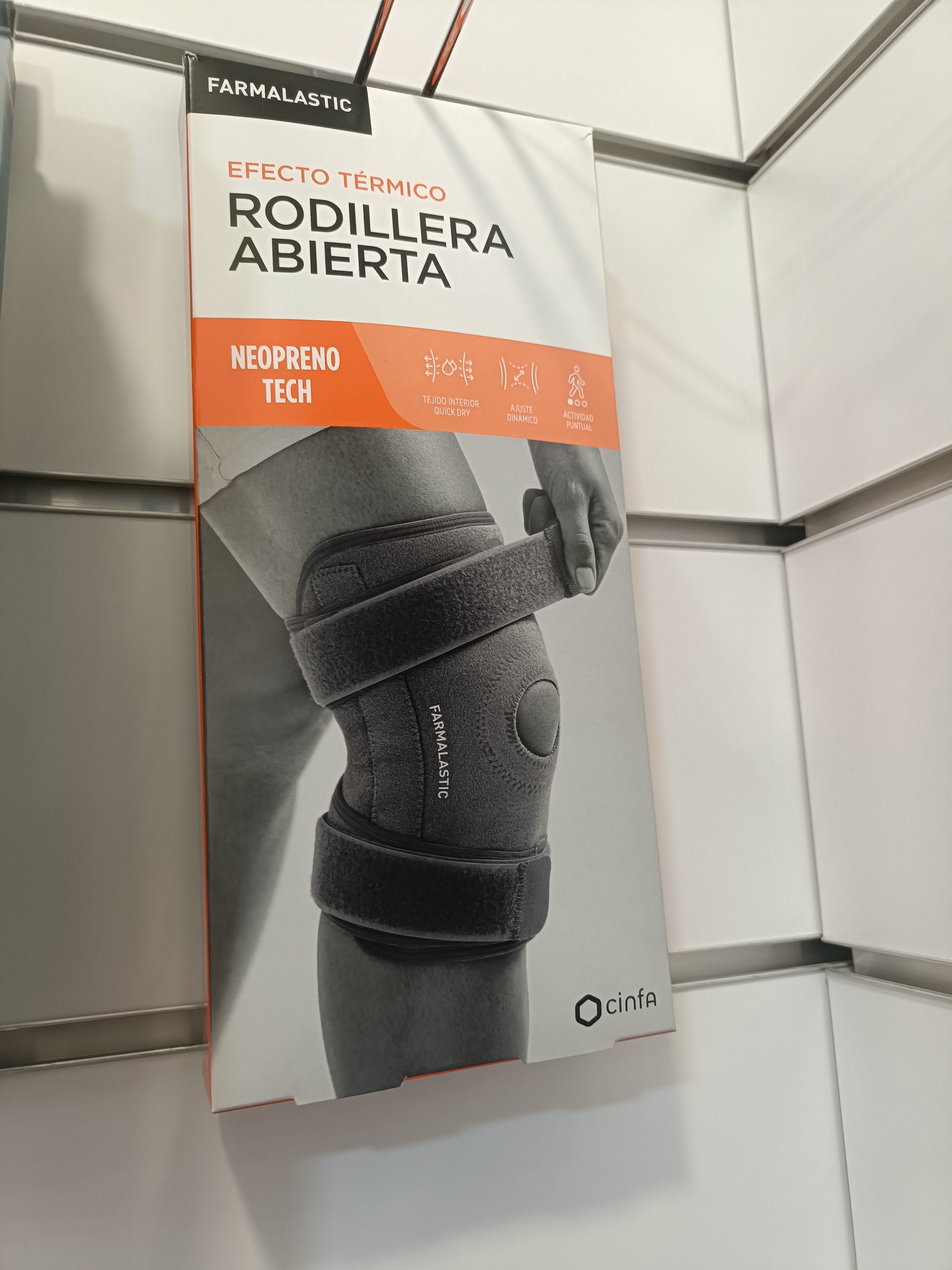 FARMALASTIC RODILLERA ABIERTA NARANJA NEOPRENO