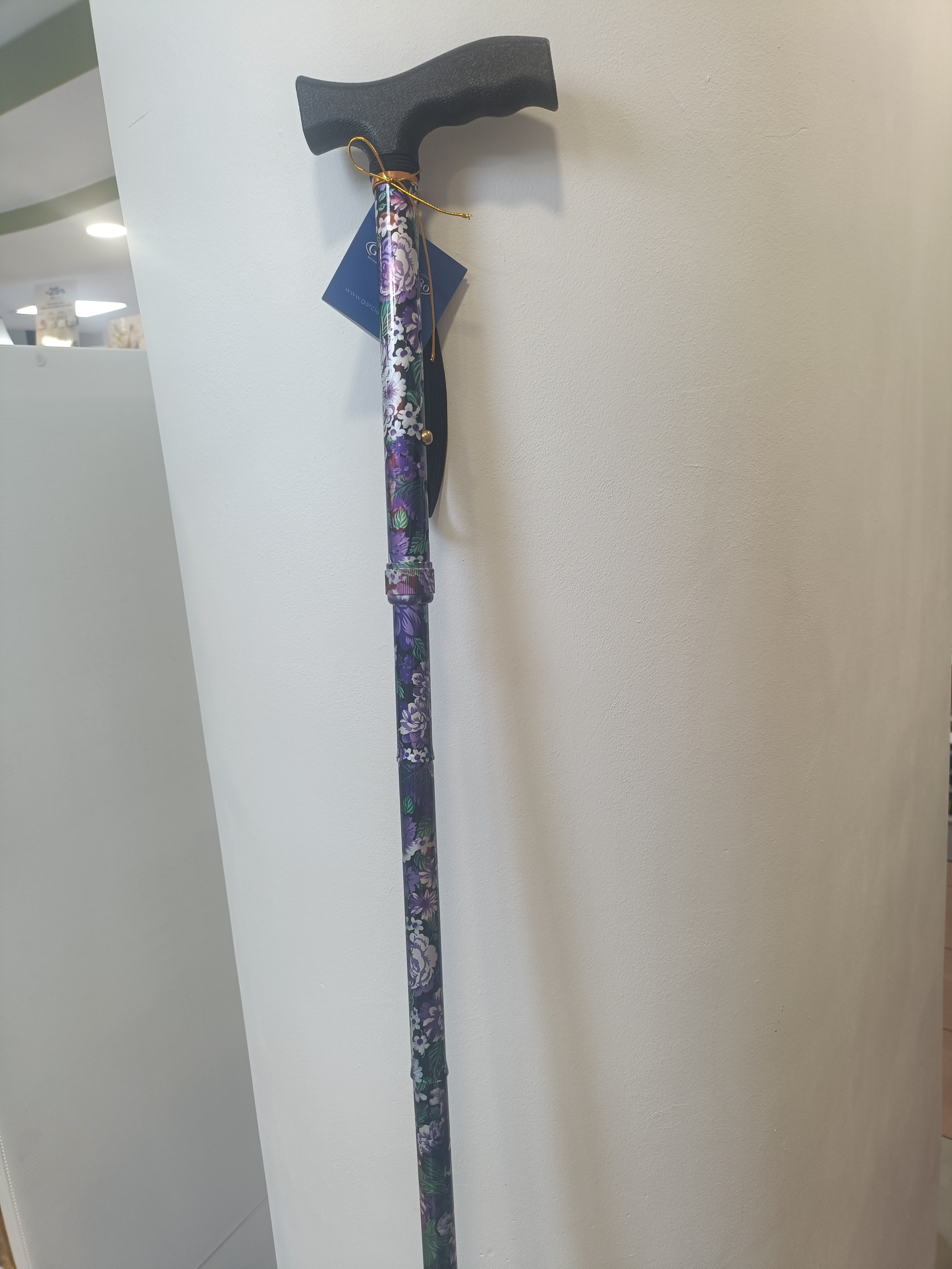 BASTON ALUMINIO PLEGABLE VIOLETA FLORES 901